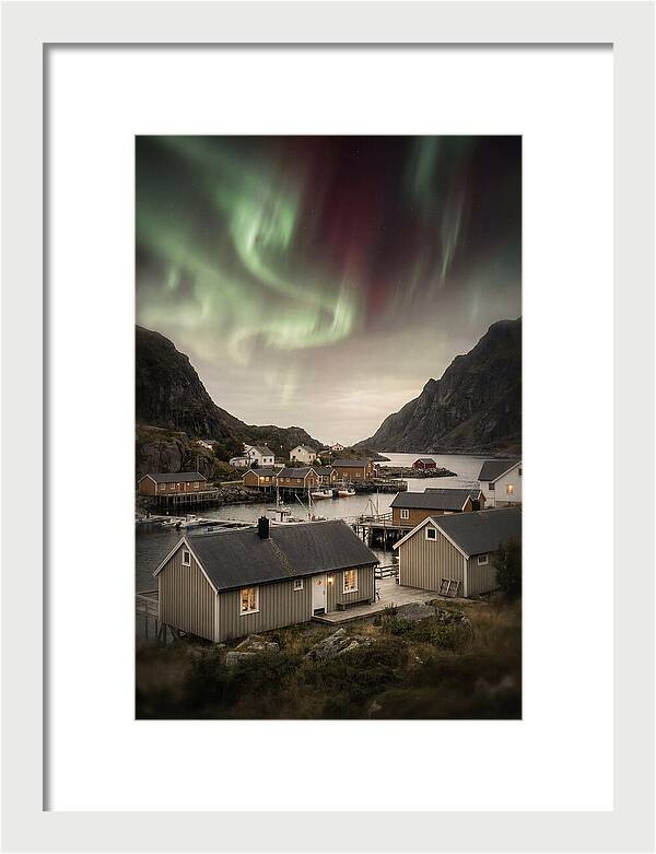 Northern Lights Over Nordic Village