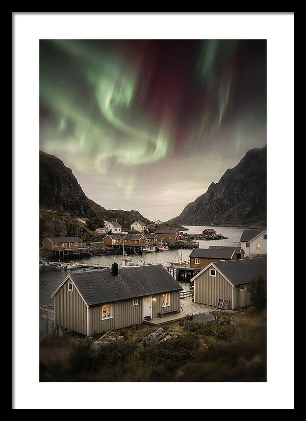 Northern Lights Over Nordic Village