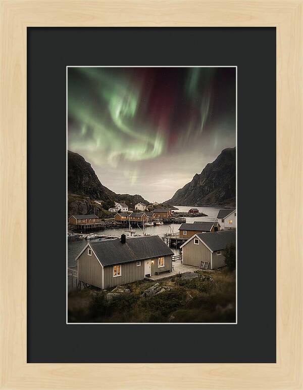 Northern Lights Over Nordic Village