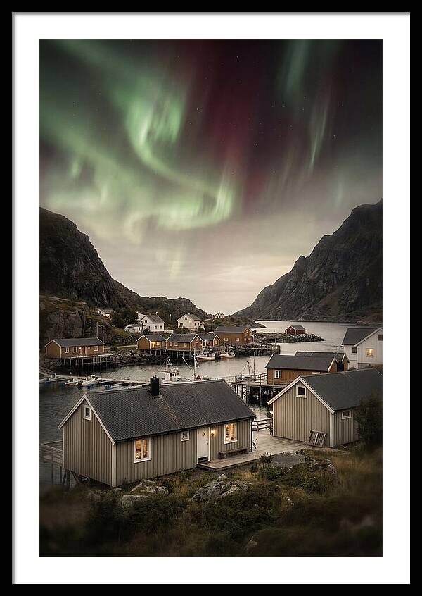 Northern Lights Over Nordic Village