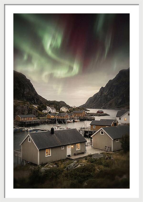 Northern Lights Over Nordic Village
