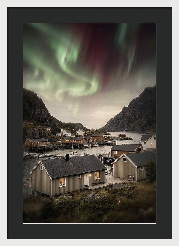 Northern Lights Over Nordic Village