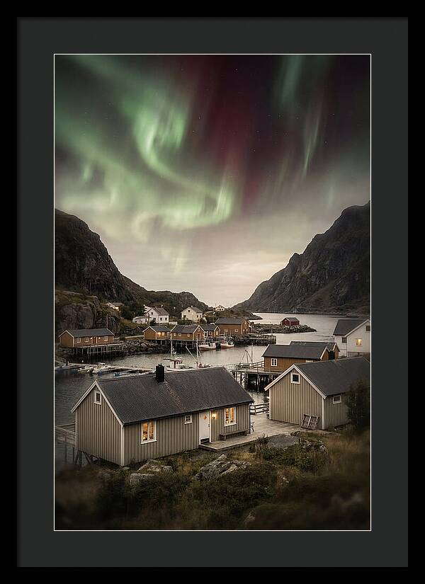 Northern Lights Over Nordic Village