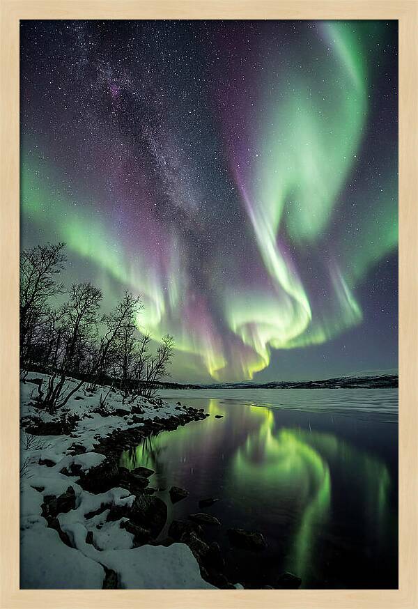 Northern Lights Over Tornetrask Lake