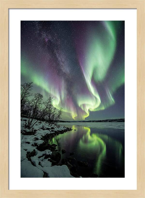 Northern Lights Over Tornetrask Lake