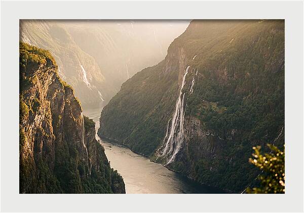 Norwegian Fjord Waterfall Serenity