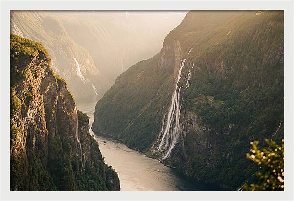 Norwegian Fjord Waterfall Serenity