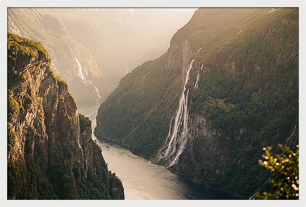 Norwegian Fjord Waterfall Serenity