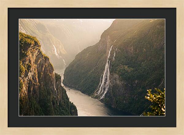 Norwegian Fjord Waterfall Serenity