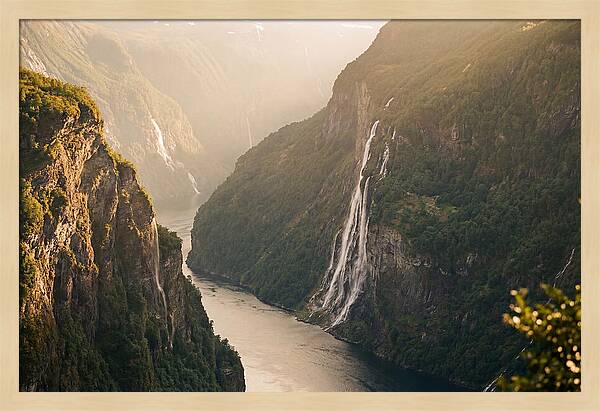 Norwegian Fjord Waterfall Serenity