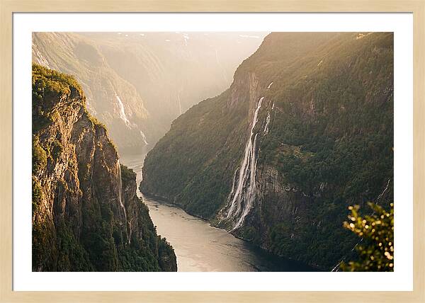Norwegian Fjord Waterfall Serenity