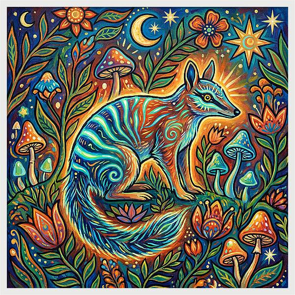 Numbat In A Vibrant Garden