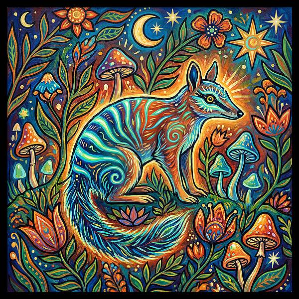 Numbat In A Vibrant Garden