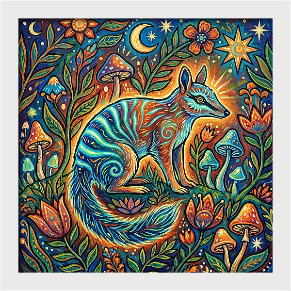 Numbat In A Vibrant Garden
