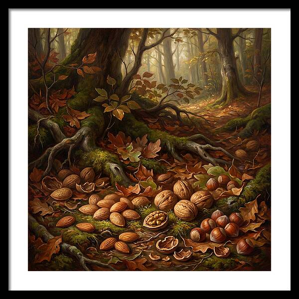 Nuts Among Autumn Leaves