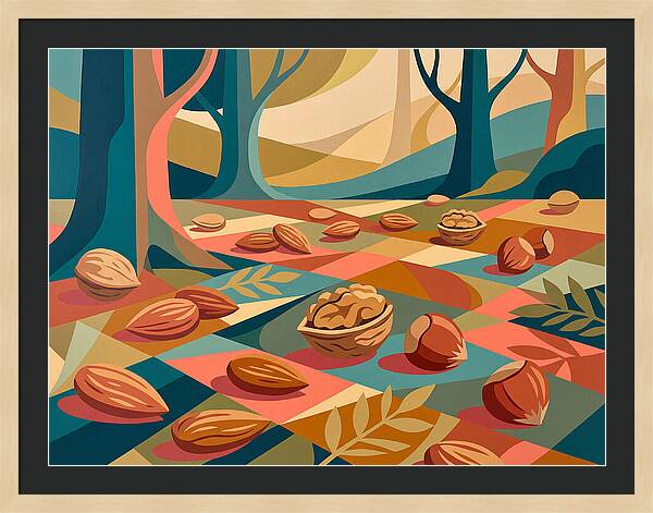 Nuts In A Colorful Landscape