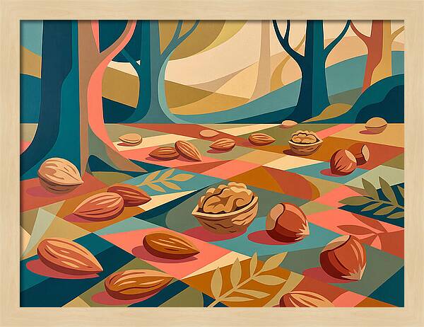 Nuts In A Colorful Landscape