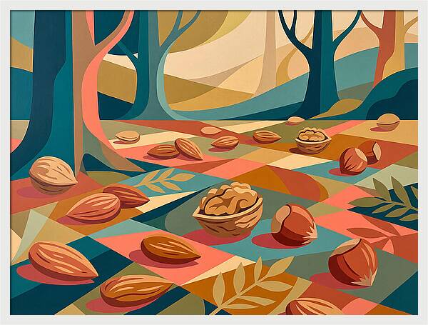 Nuts In A Colorful Landscape