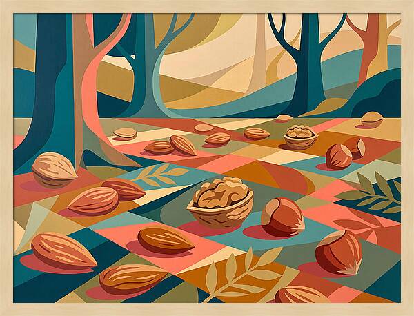 Nuts In A Colorful Landscape