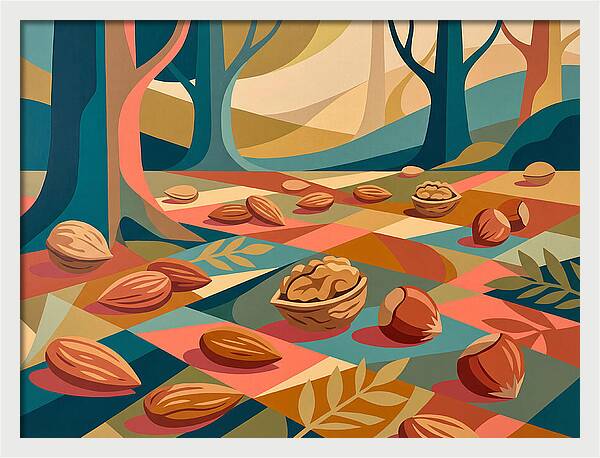 Nuts In A Colorful Landscape
