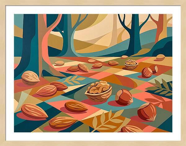 Nuts In A Colorful Landscape