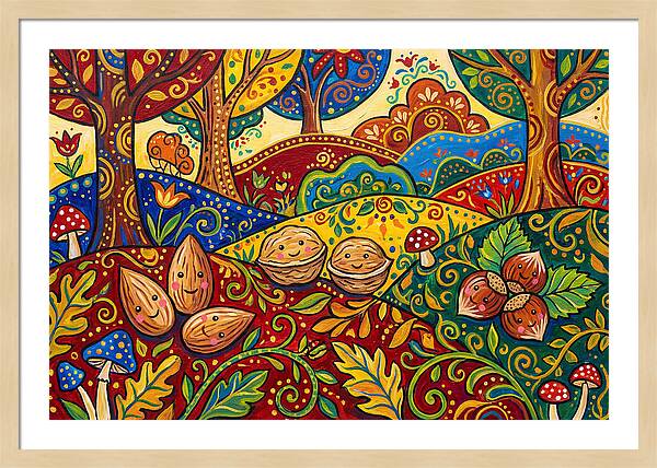 Nuts In A Vibrant Landscape