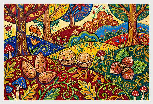 Nuts In A Vibrant Landscape