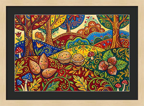 Nuts In A Vibrant Landscape