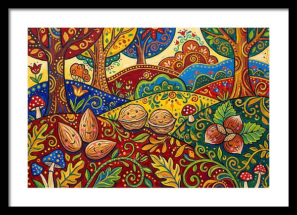 Nuts In A Vibrant Landscape