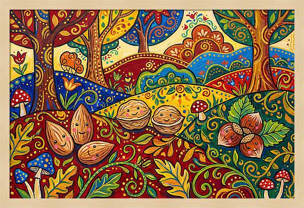 Nuts In A Vibrant Landscape