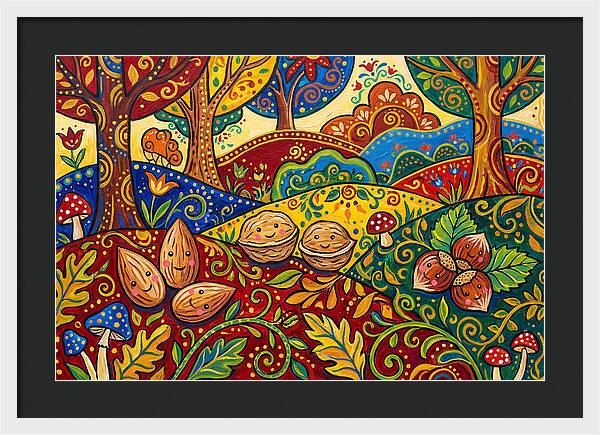 Nuts In A Vibrant Landscape