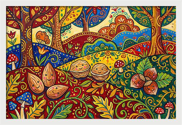 Nuts In A Vibrant Landscape