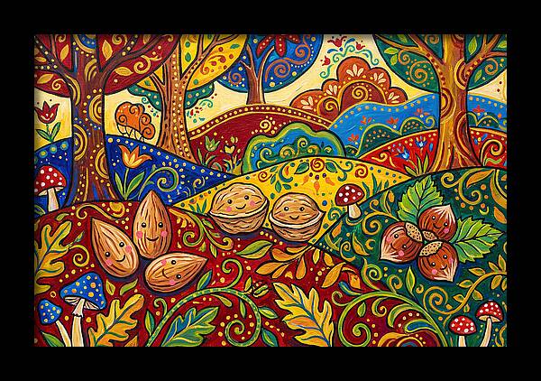 Nuts In A Vibrant Landscape
