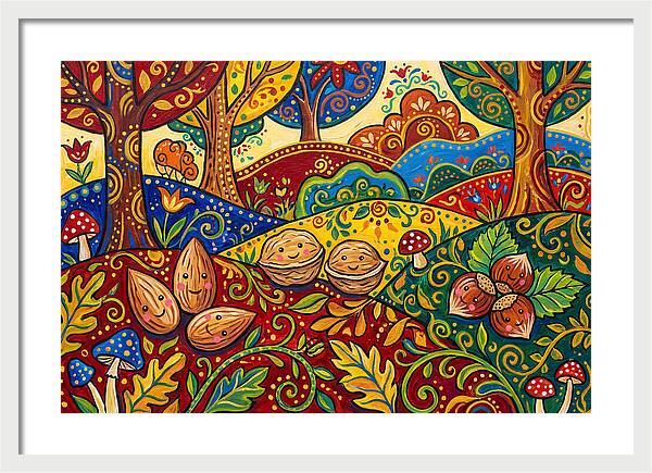 Nuts In A Vibrant Landscape