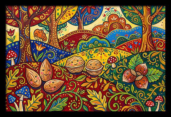 Nuts In A Vibrant Landscape