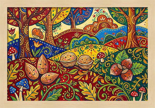 Nuts In A Vibrant Landscape