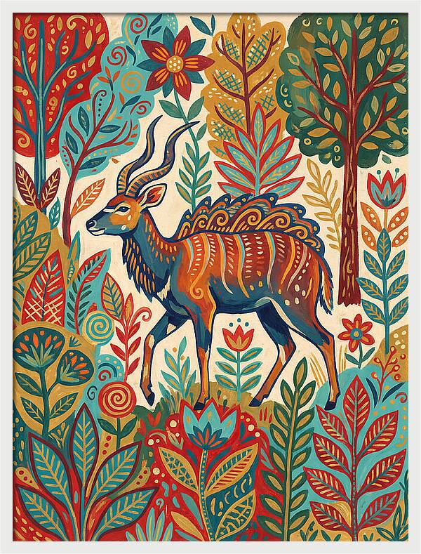 Nyala Among Vibrant Flora