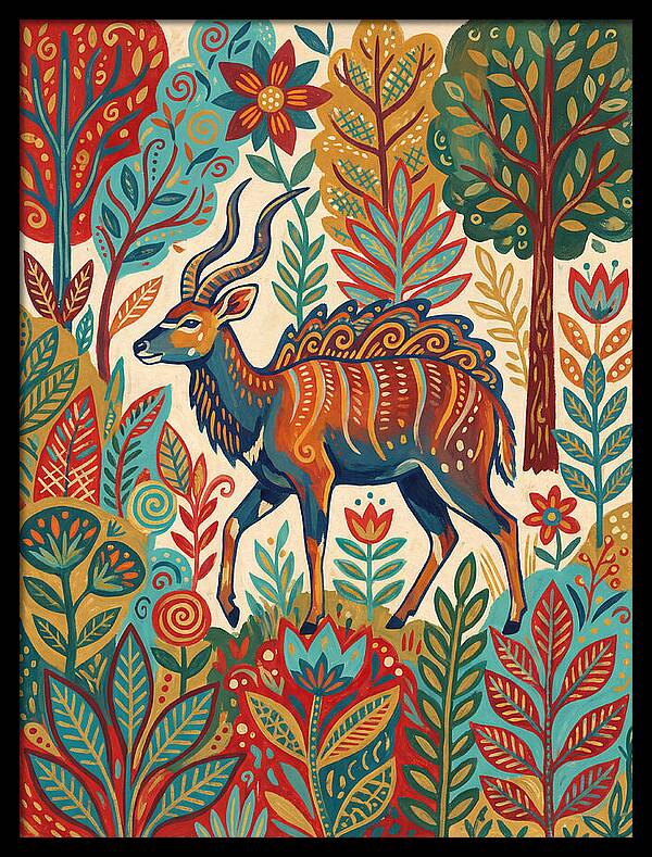 Nyala Among Vibrant Flora