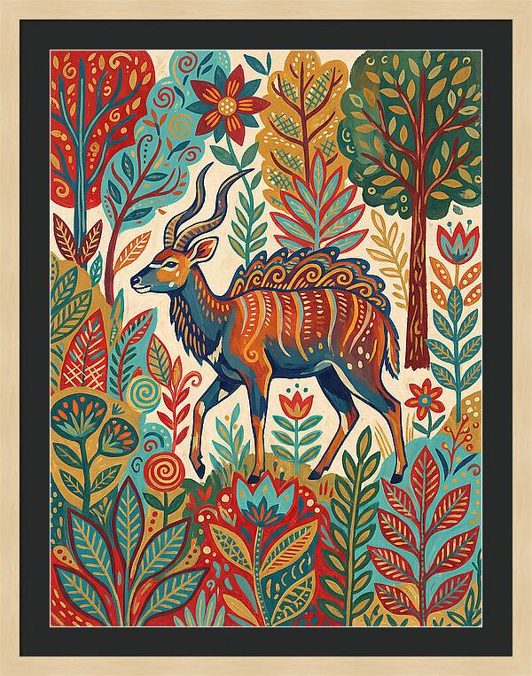 Nyala Among Vibrant Flora