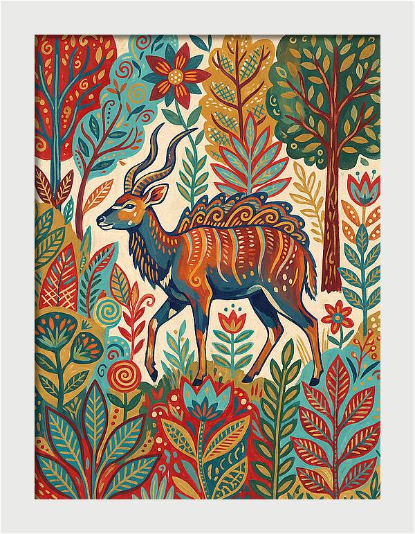 Nyala Among Vibrant Flora