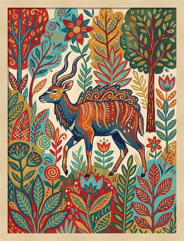 Nyala Among Vibrant Flora