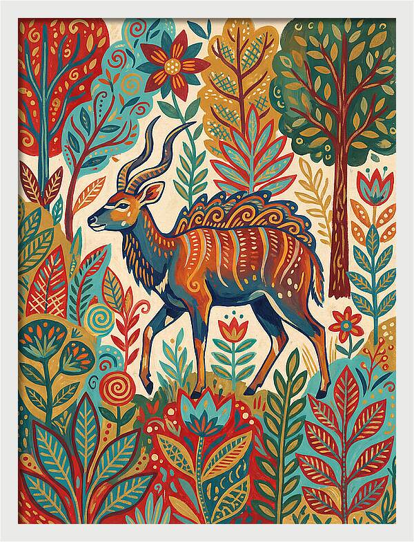 Nyala Among Vibrant Flora