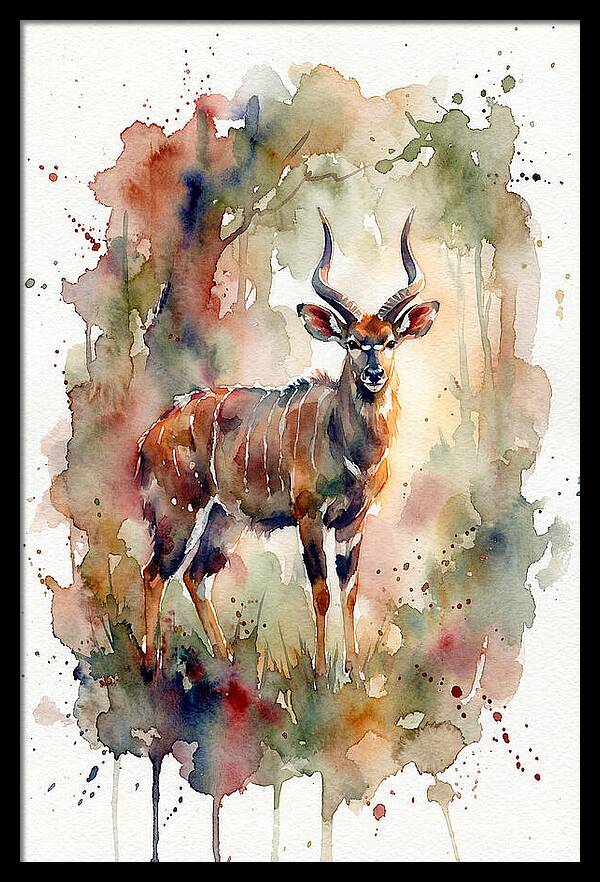 Nyala In Watercolor Splendor