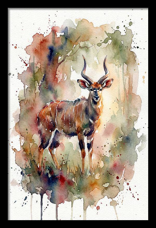 Nyala In Watercolor Splendor