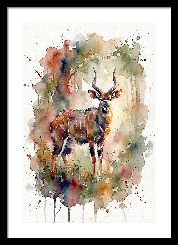 Nyala In Watercolor Splendor
