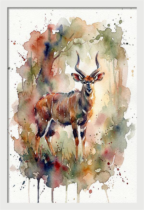 Nyala In Watercolor Splendor