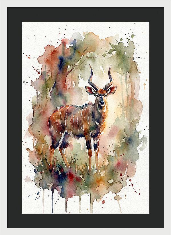 Nyala In Watercolor Splendor