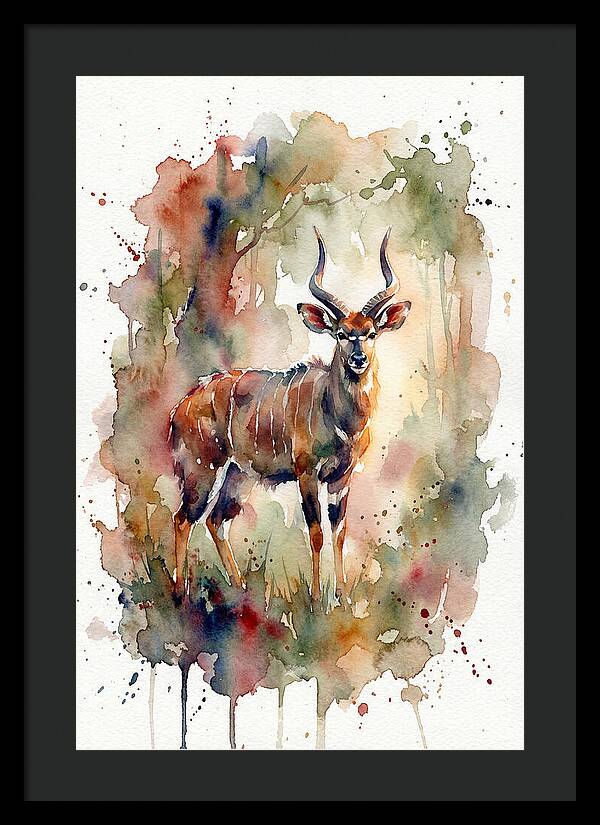 Nyala In Watercolor Splendor