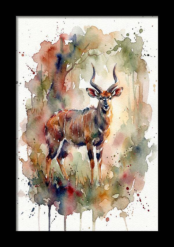 Nyala In Watercolor Splendor