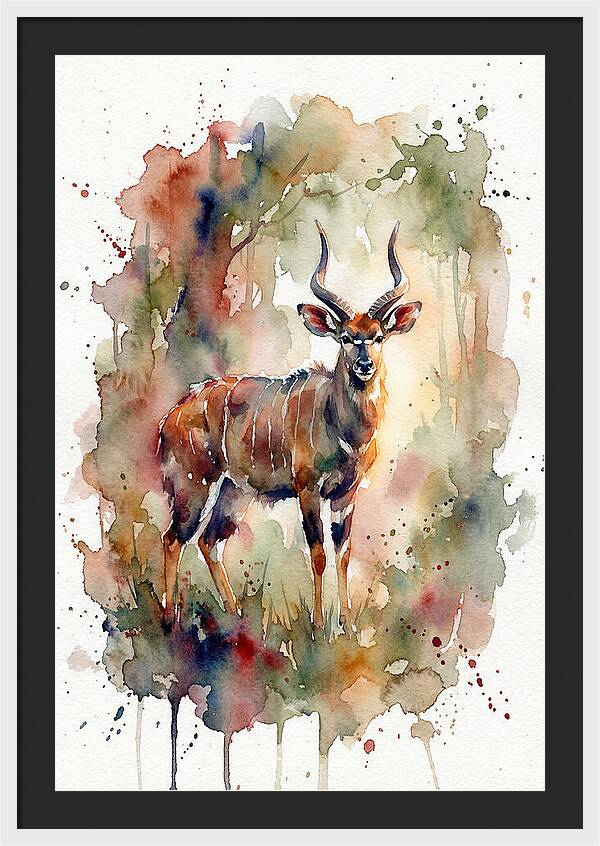 Nyala In Watercolor Splendor